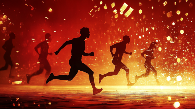 奋斗 奔跑 前进 红色励志主题