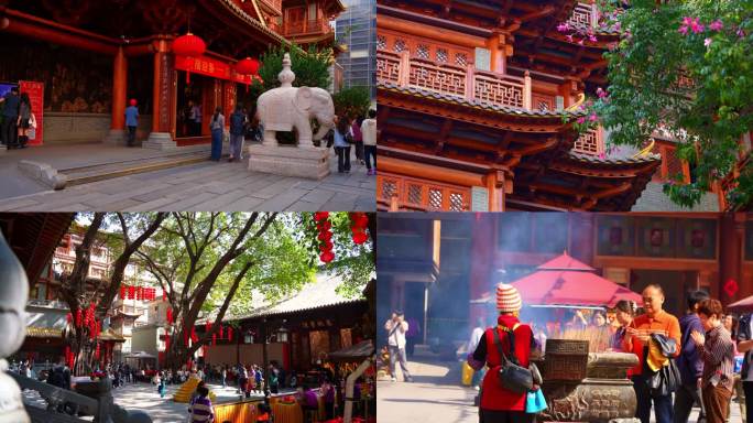 广州大佛寺上香的人