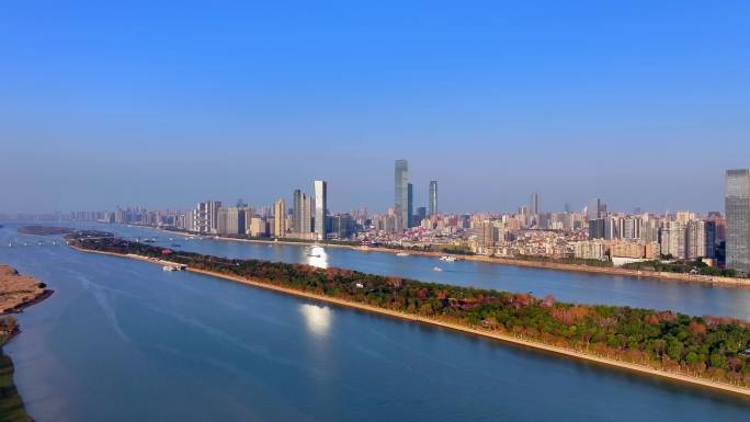 4k长沙橘子洲湘江游轮
