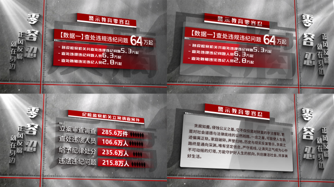 纪检反腐警示文字数据字幕【同款店内搜索】