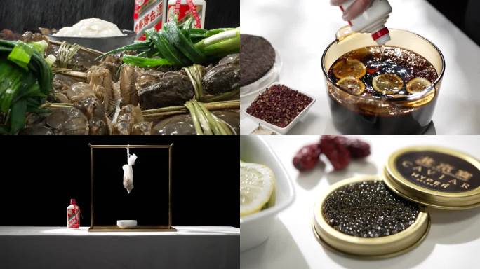 茅台酒与美食，茅台酒与高级餐厅会所，食材