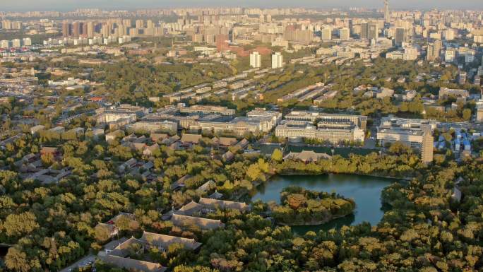 北京大学航拍4K灰