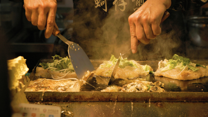 福建福州达明美食街老街小吃街美食夜街