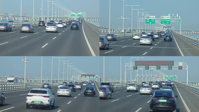海上大桥 车流 马路 公路