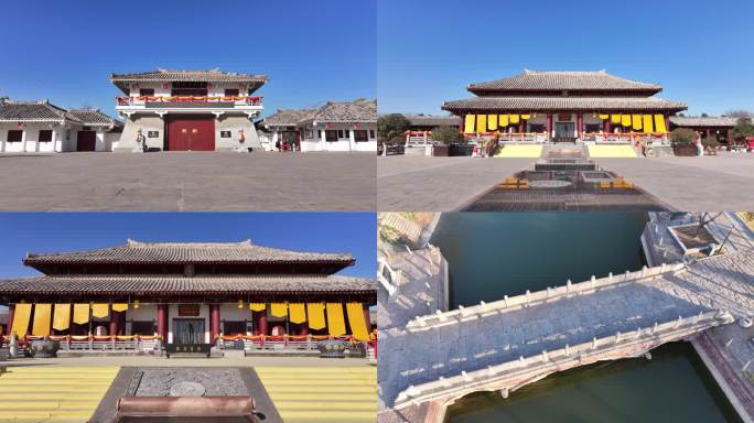 漯河航拍古建筑许慎文化园小商桥