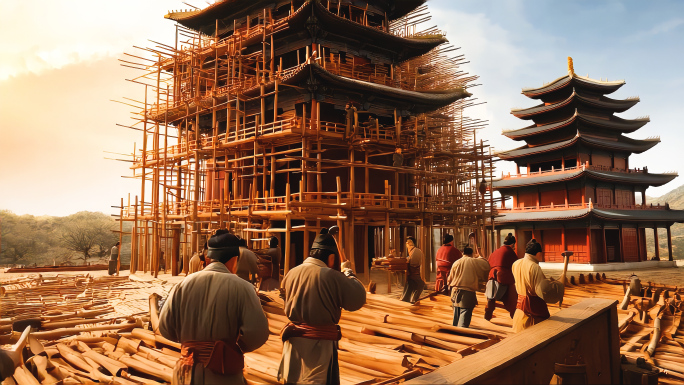 古代宫殿建造中国古代工匠古建修复木质建筑