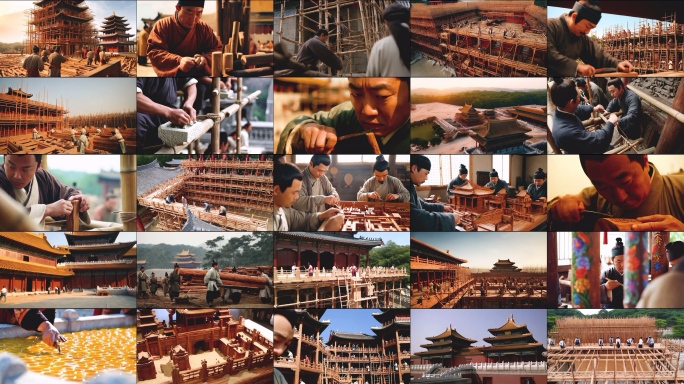 古代宫殿建造中国古代工匠古建修复木质建筑