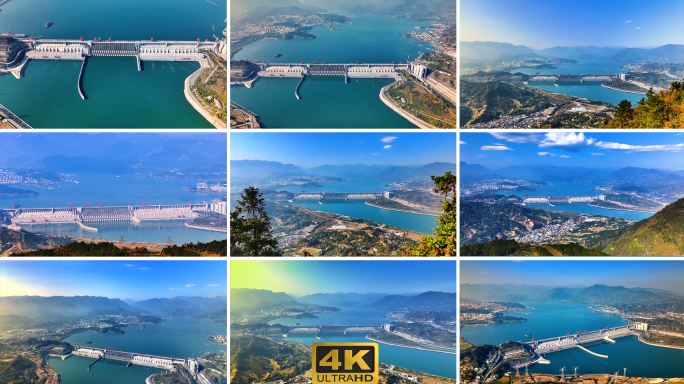 三峡大坝多角度唯美三峡大坝航拍三峡大坝