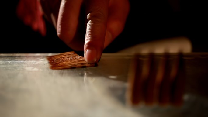实拍毛笔制作胡笔