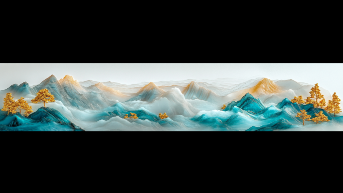 古风国风意境山水宽屏led背景