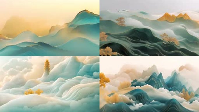 古风国风意境山水宽屏led背景