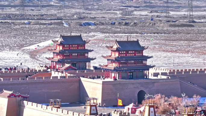 嘉峪关城楼航拍