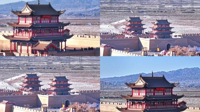 嘉峪关城楼航拍