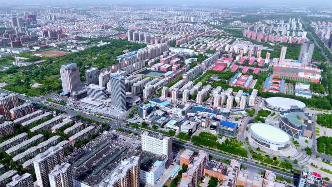河南新乡长垣 城市 航拍 城市大景 4K
