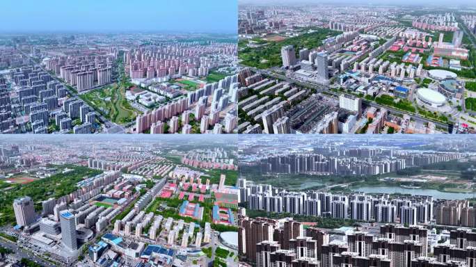 河南新乡长垣 城市 航拍 城市大景 4K