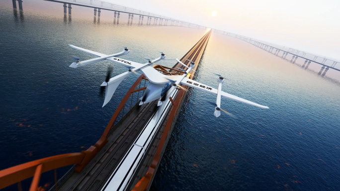 4K低空经济低空产业飞行汽车空中出租车