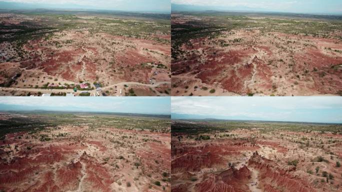 壮观沙漠景观和峡谷的航拍视角 - 塔塔科亚沙漠，乌伊拉，哥伦比亚