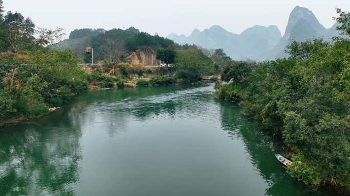 广西河池巴马盘阳河风景区航拍0786