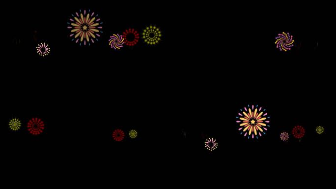 4K高清动画烟花视频MG卡通动画烟花素材