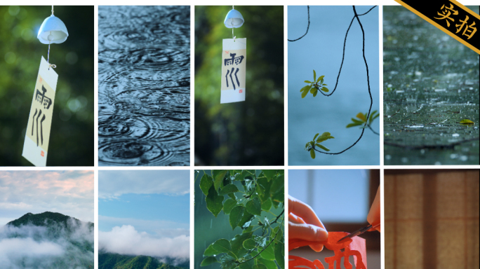 【雨水节气竖屏】屋檐下雨唯美中式园林小雨