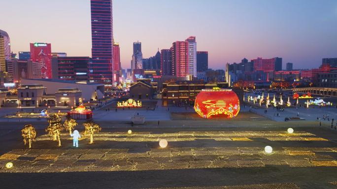 元宵节灯会花灯城市夜景