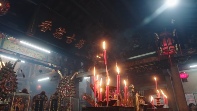 潮汕宗祠祠堂过年拜祖祈福迎神祷告习俗仪式
