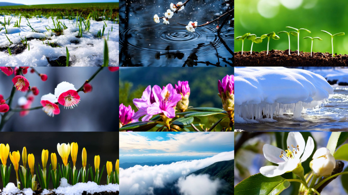 春天冰雪融化万物复苏 春暖花开 春分清明