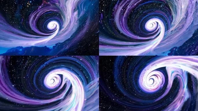 4k银河系旋涡星云时空隧道穿梭