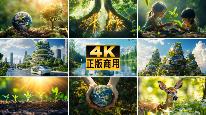 绿色地球生态环境城市低碳环保阳光大自然
