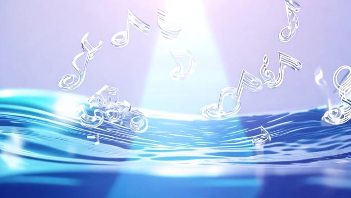 唯美水面音符粒子