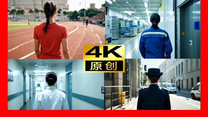 女性背影三八妇女节女性职业行走各行各业