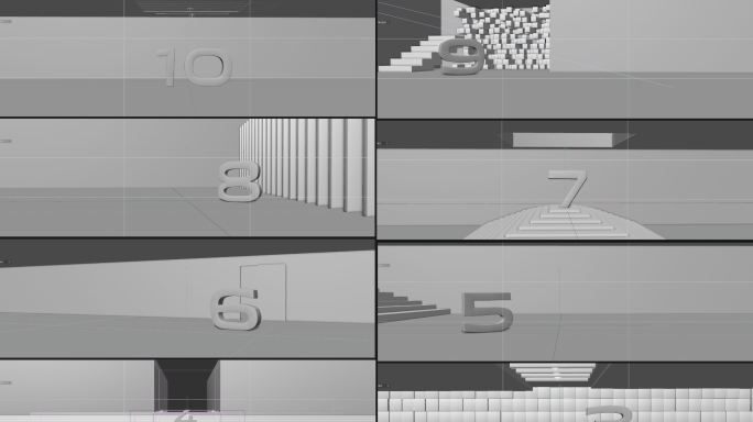 C4D工程光影蓝色大气倒计时开场