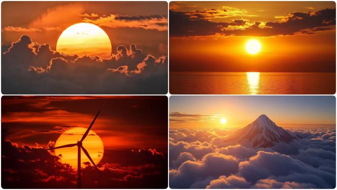 日出云海日出东方日出唯美夕阳晚霞日落延时