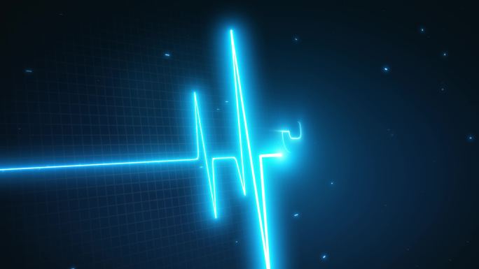 4k心电图跳动倒计时勾勒出logo