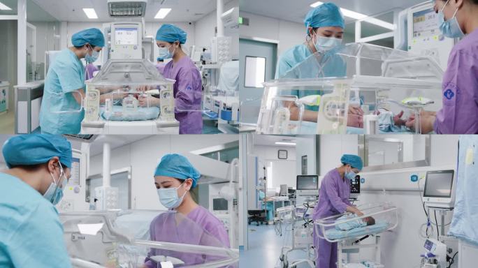 重症监护室 婴儿  保温箱 护士 新生儿