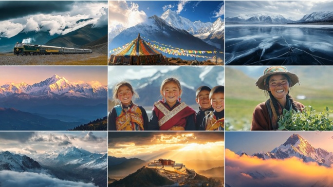 4k绝美西藏雪山高原风光人文延时航拍合集