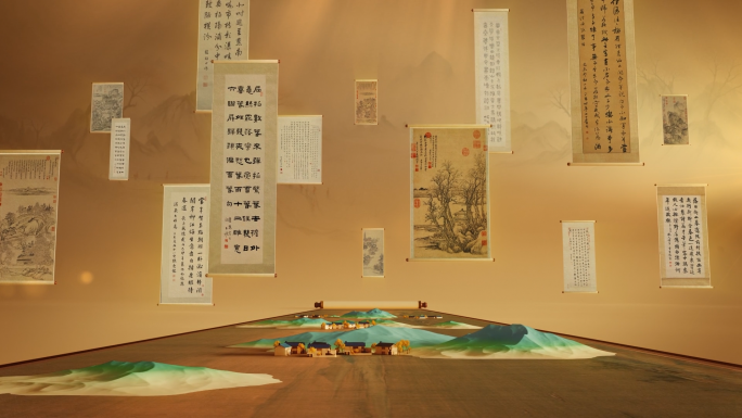 历史感书画卷轴展示片头