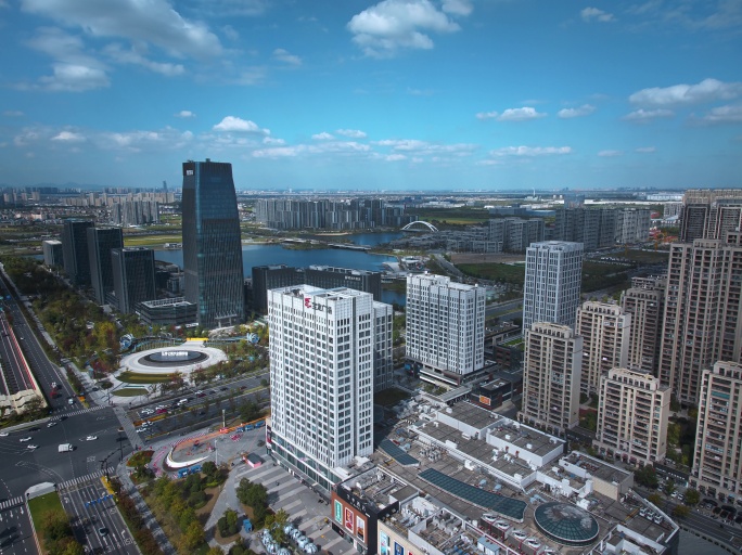 杭州大江东江海之城航拍延时