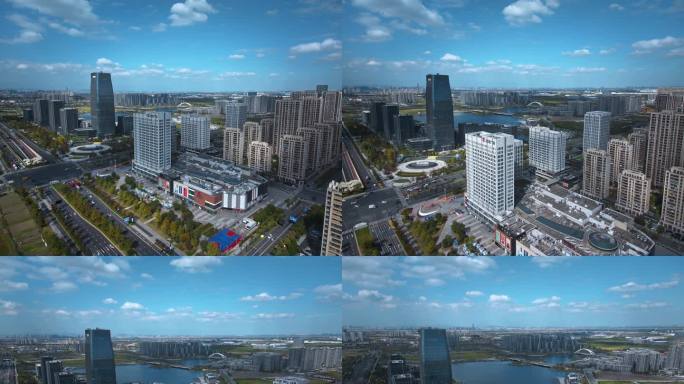 杭州大江东江海之城航拍延时
