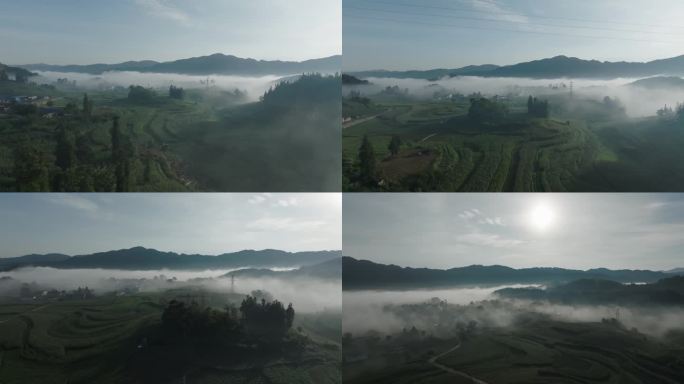 文山马关村寨云海航拍