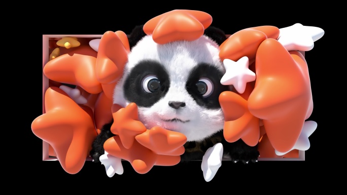 裸眼3d可爱熊猫（可定制）