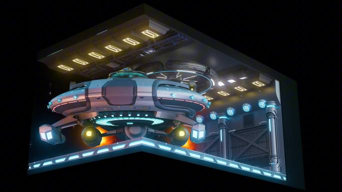 裸眼3d全息投影太空飞船L屏(可定制)