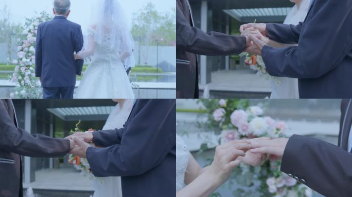 婚礼现场 戴戒指 婚礼仪式 婚礼婚礼父亲