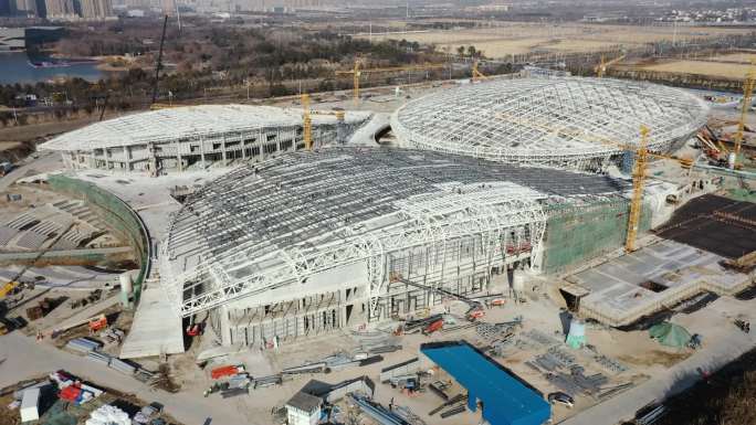 体育公园 搭建 建立 航拍 泰州