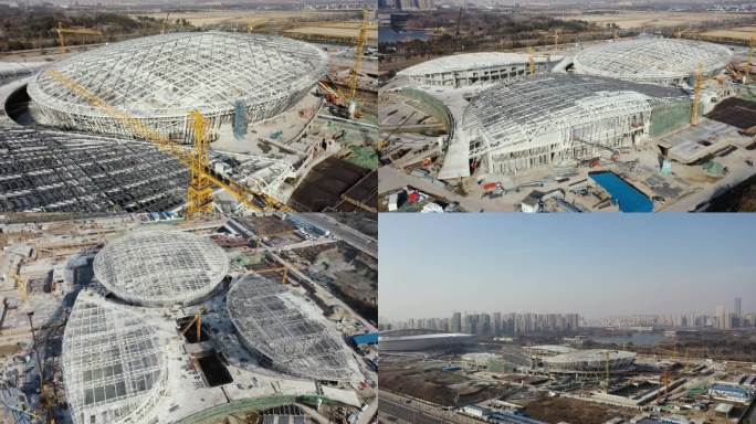 体育公园 搭建 建立 航拍 泰州