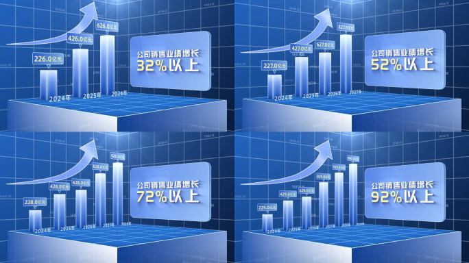 蓝色柱状图