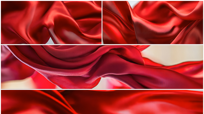 6k宽屏飘动的红绸缎舞台背景