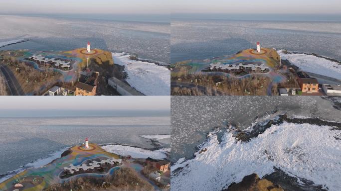 大连泊霞湾冰海航拍