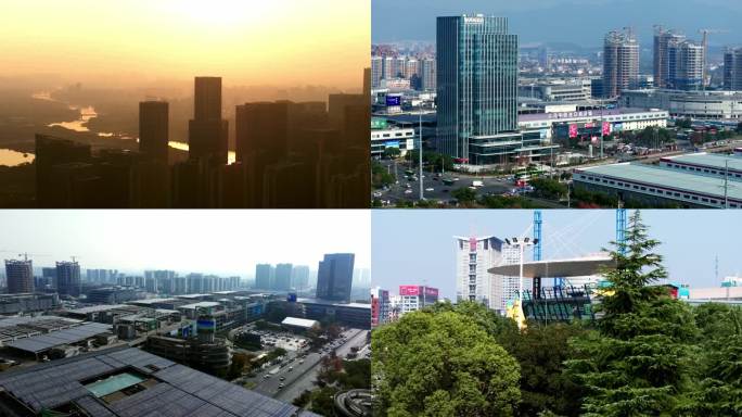 义乌国际商贸城航拍义乌小商品市场