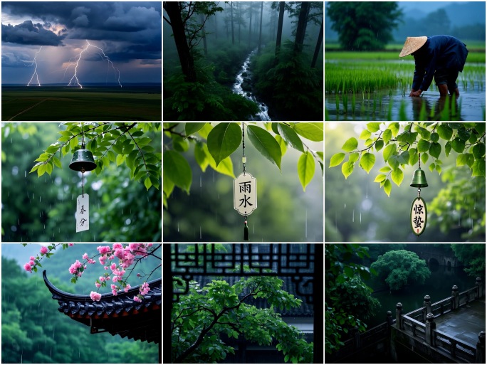 春雨雨水下雨春分惊蛰清明二十四节气谷雨